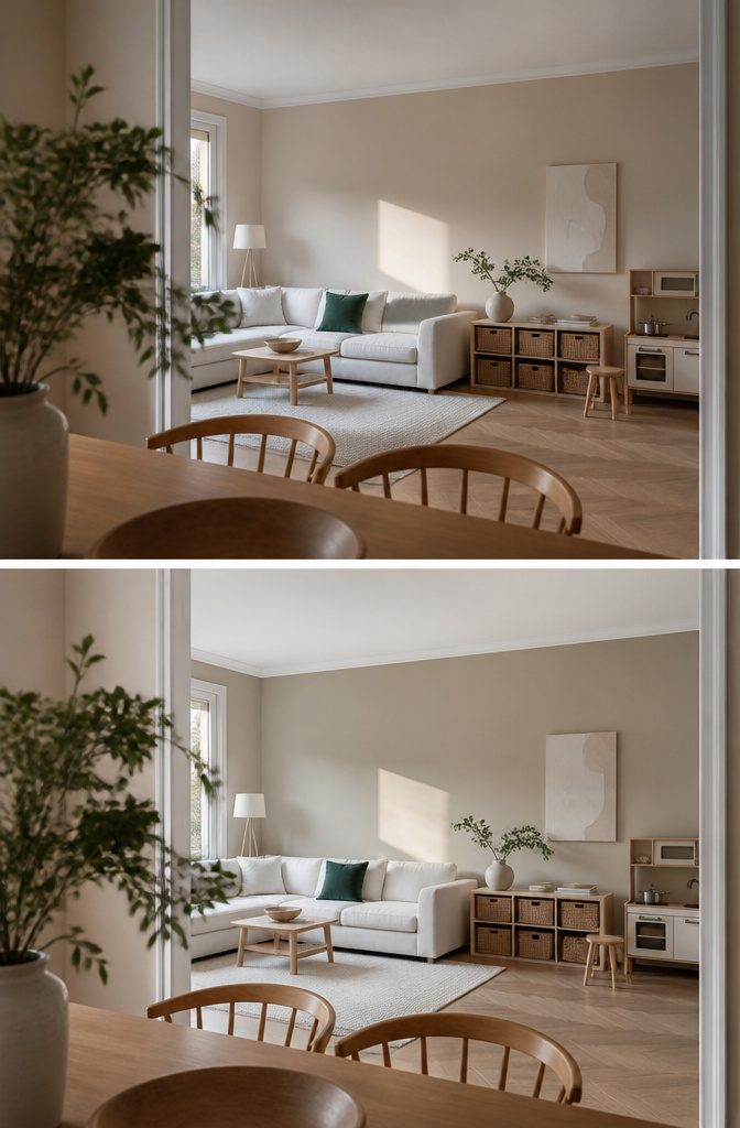 Family room walls painted Tapestry Beige by Benjamin Moore behind the furniture