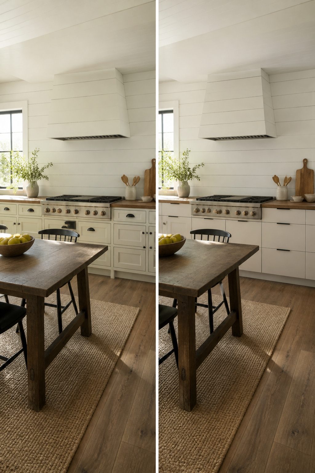 A kitchen with flat-panel appliances and minimalist decor.