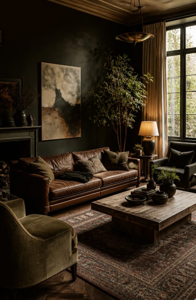 Charcoal velvet cushions on a sofa beside a textured wool rug