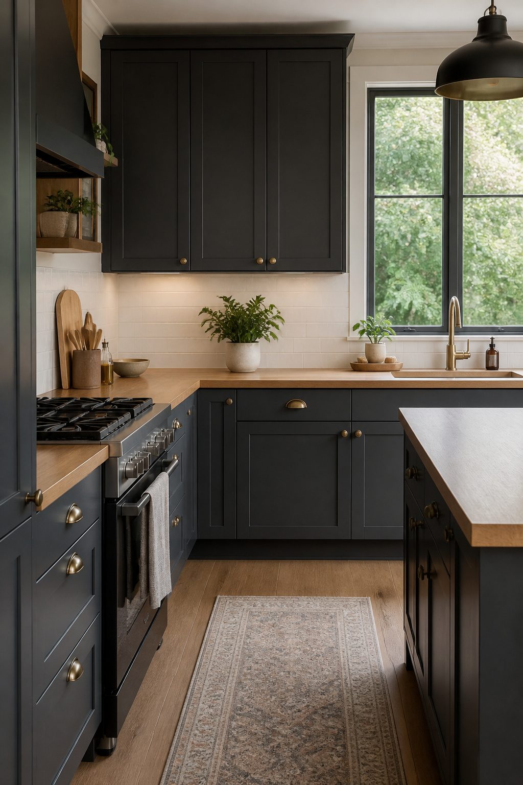 Kitchen featuring cabinetry in a sophisticated charcoal gray matte finish.